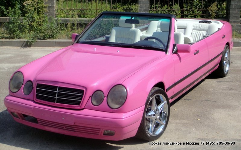 Розовый лимузин кабриолет
